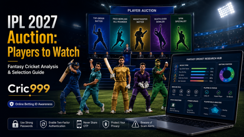 IPL 2027 Auction: Players to Watch for Fantasy Cricket – Online Betting ID Guide by Cric999