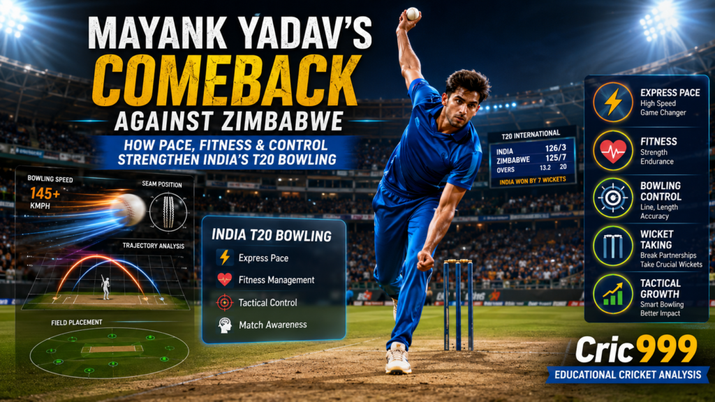 Mayank Yadav Comeback Against Zimbabwe: How Pace, Fitness and Control Strengthen India’s T20 Bowling | Cric999