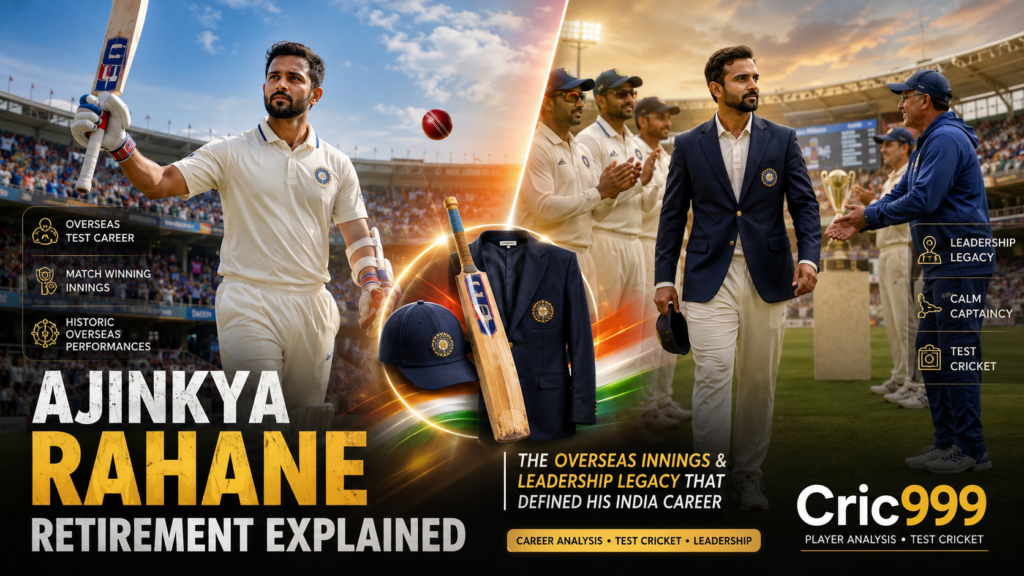 Ajinkya Rahane Retirement 2026 Explained: Overseas Innings and Leadership Legacy | Cric999